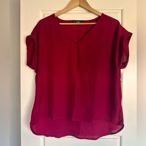 SheIn burgundy sheer top